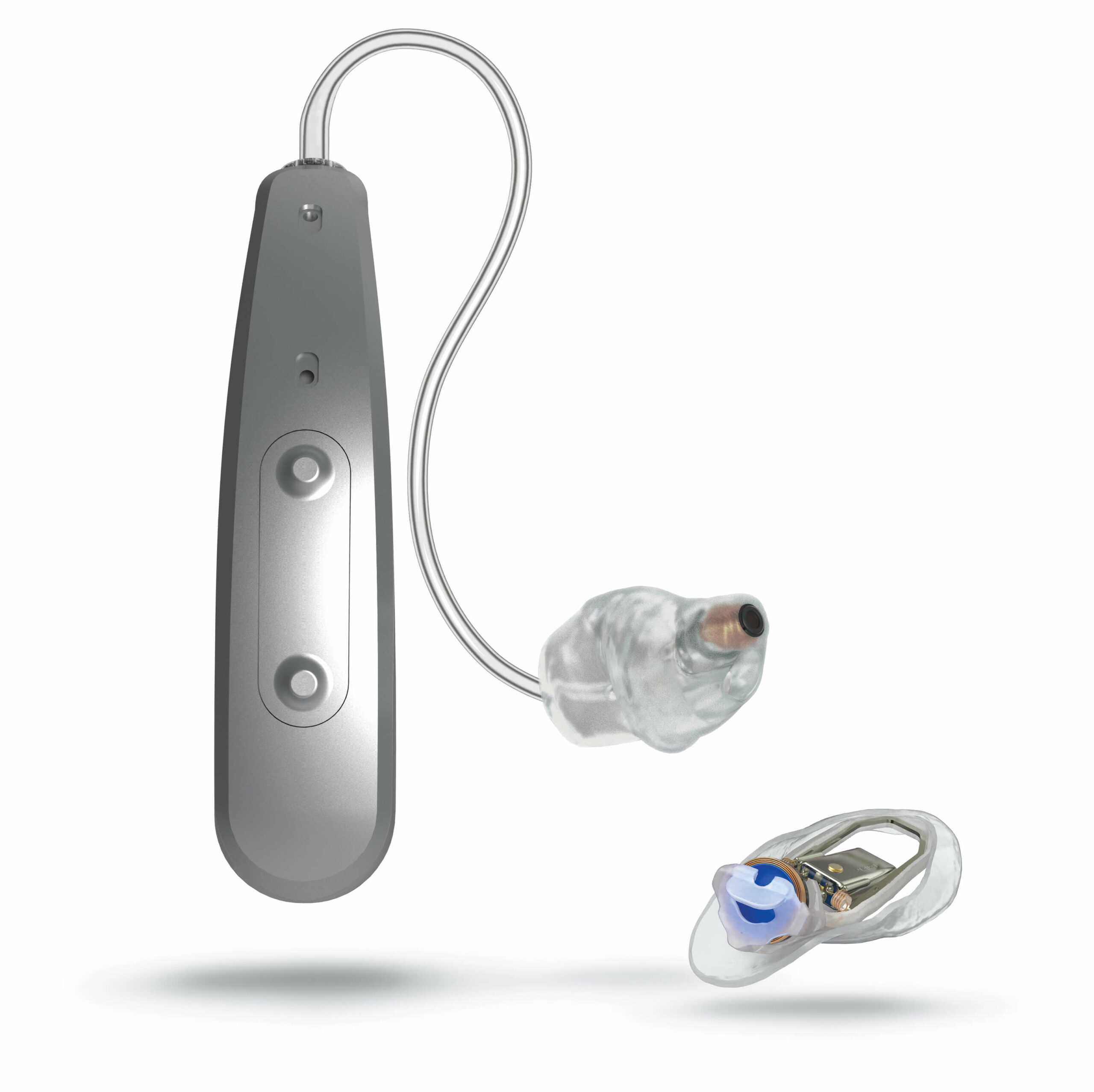 Grey BTE hearing aid