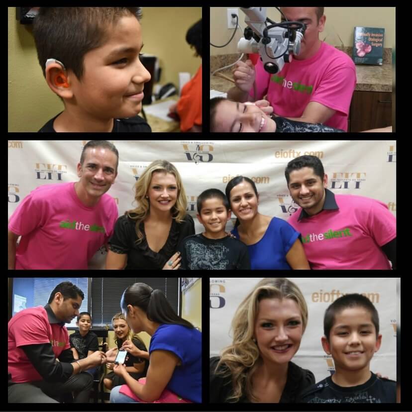 People smiling together at the Ear Institute of Texas